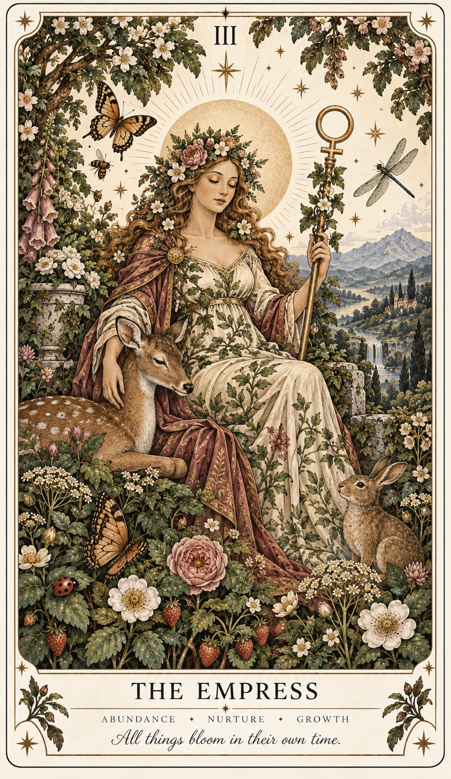 The Empress in a flowering garden